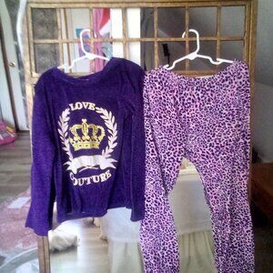 2 Piece 10/12 Girls Juicy Couture Purple Pajama Set